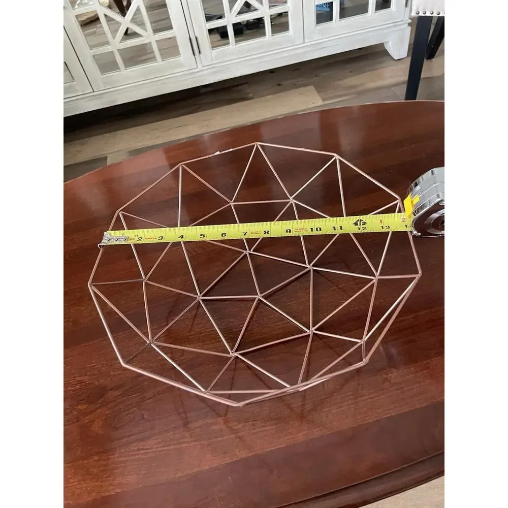 Modern Copper Geometric Design Metal Wire Basket